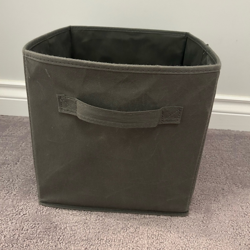 Gray Fabric Storage Bin with Handle - Home Accents - set of 4